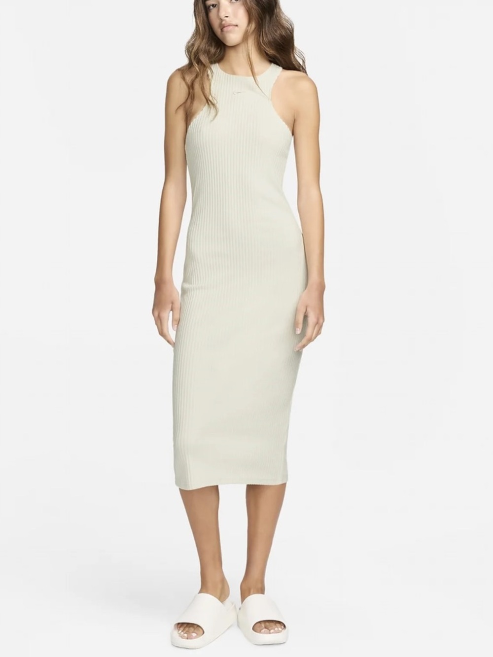 NIKE sportswear Chill Knit Slim Sleeveless Ribbed Midi Dress